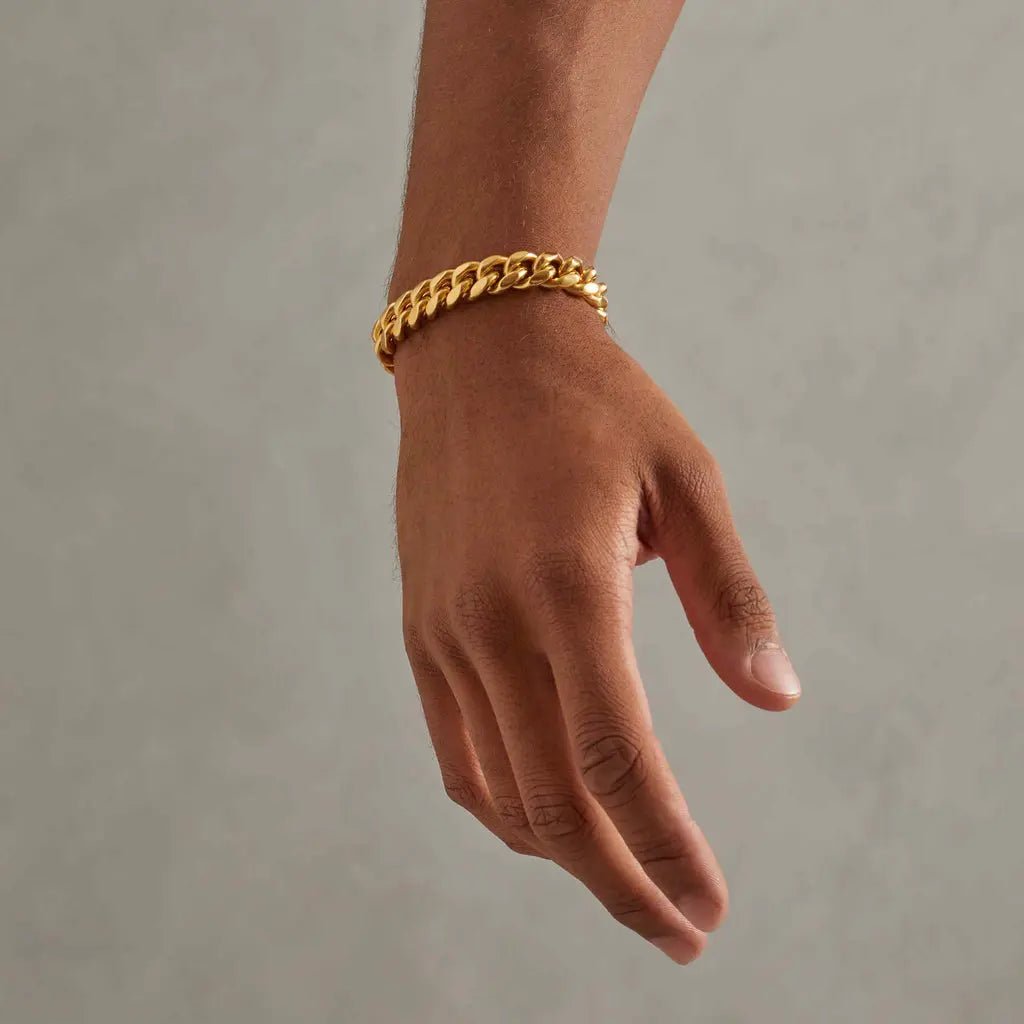 12MM CLEAN CUBAN BRACELET - 18K GOLD - SANTMEZ®