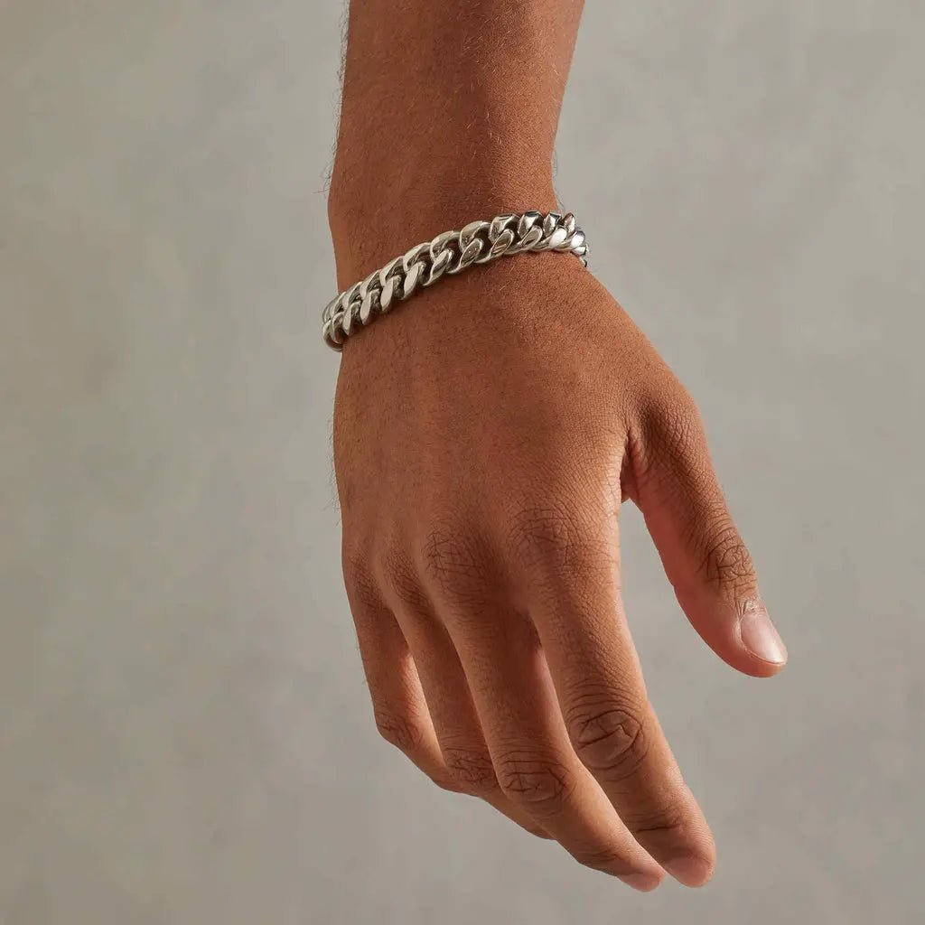 12MM CLEAN CUBAN BRACELET - WHITE GOLD - SANTMEZ®