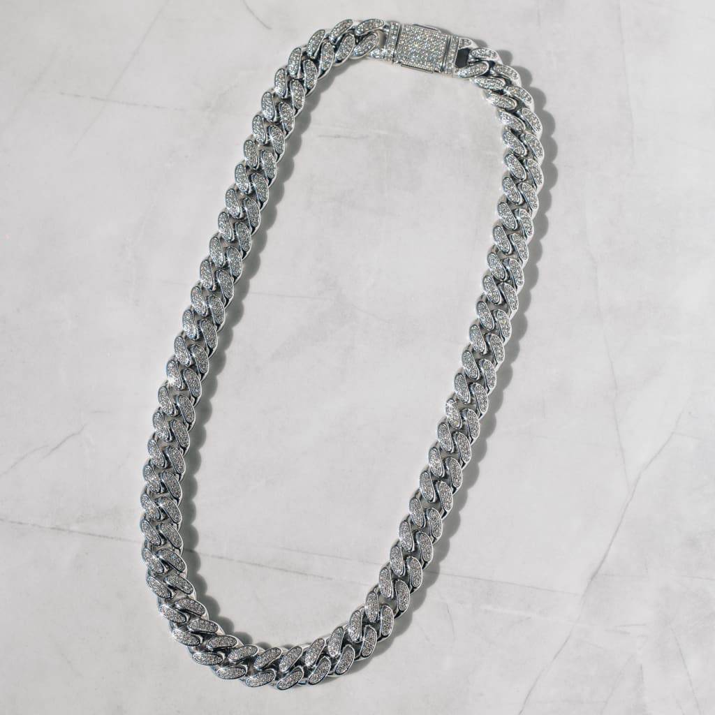 14MM CUBAN CHAIN - WHITE GOLD - SANTMEZ®