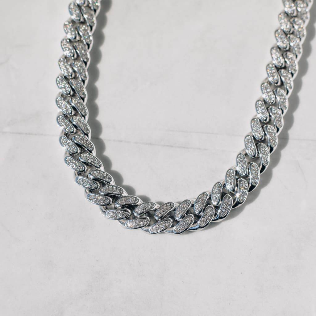 14MM CUBAN CHAIN - WHITE GOLD - SANTMEZ®