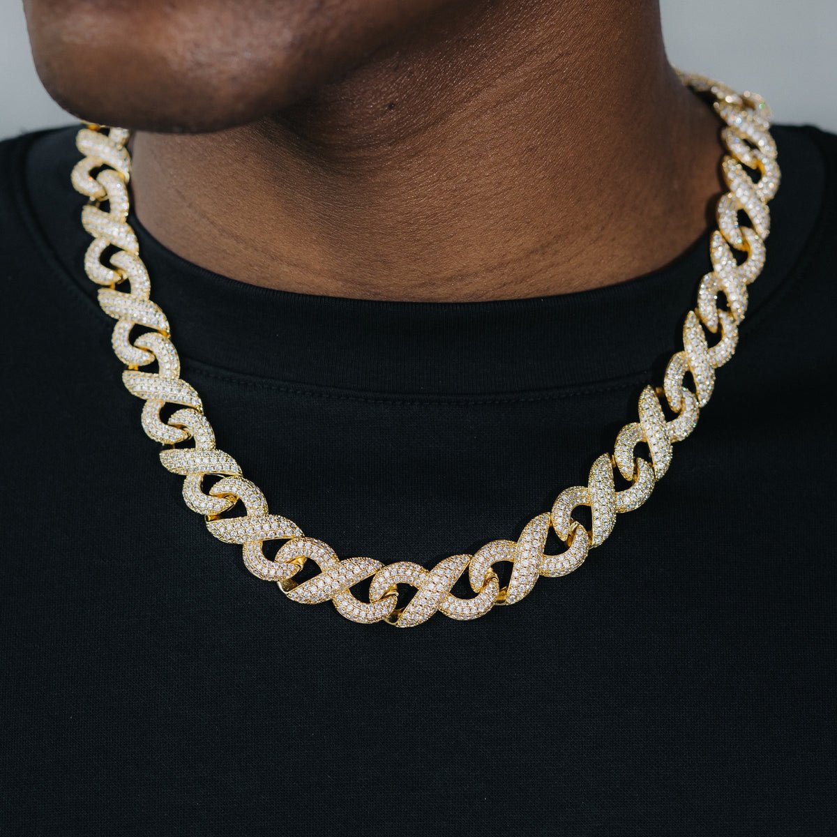 15MM INFINITY DIAMOND CHAIN - 18K GOLD - SANTMEZ®