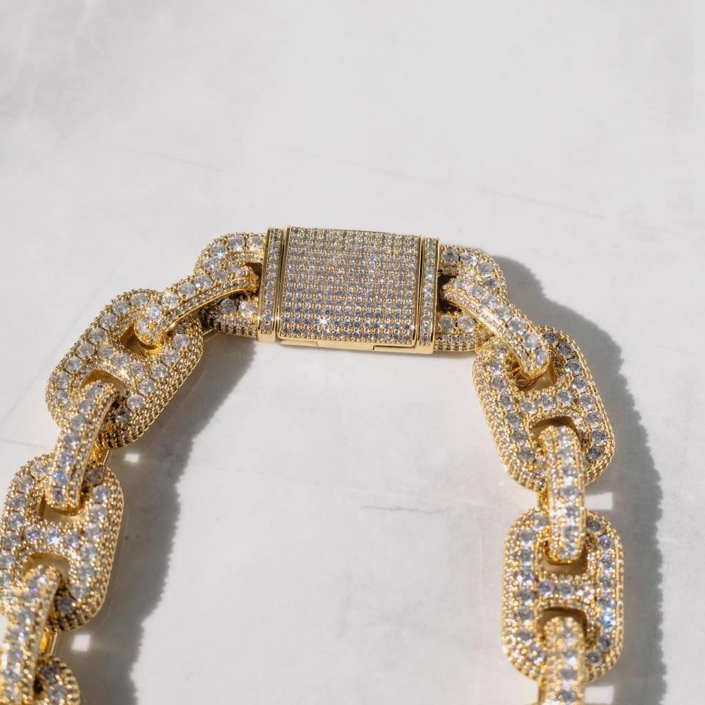 19MM G LINK DIAMOND CHAIN - 18K GOLD - SANTMEZ®