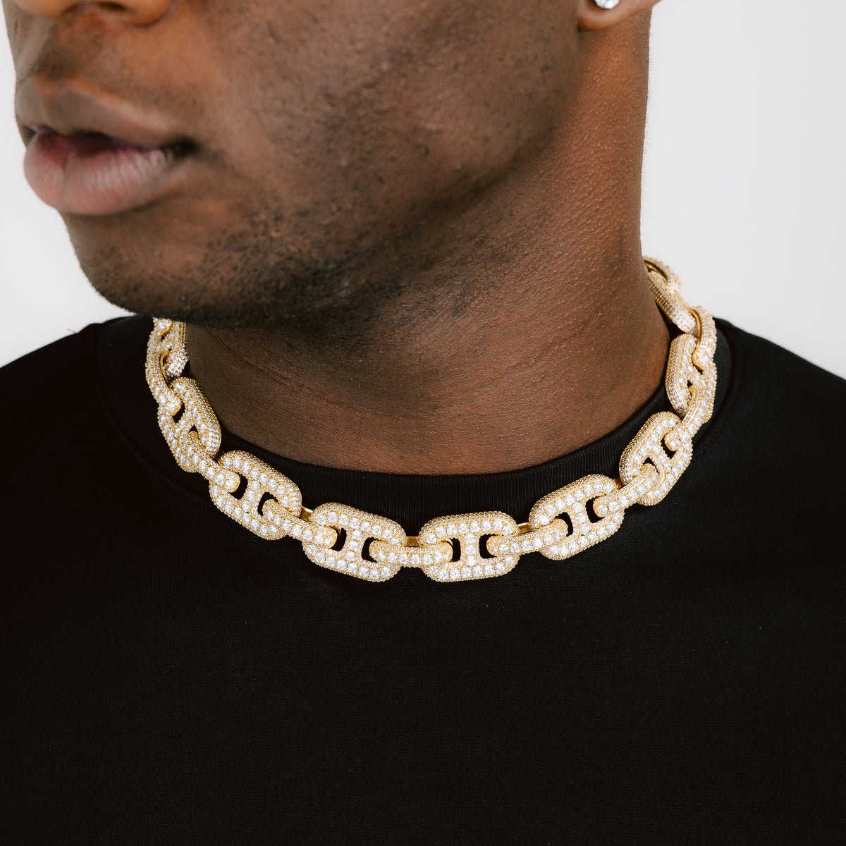 19MM G LINK DIAMOND CHAIN - 18K GOLD - SANTMEZ®