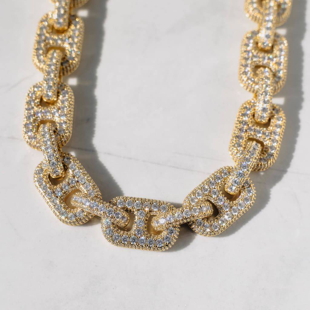 19MM G LINK DIAMOND CHAIN - 18K GOLD - SANTMEZ®