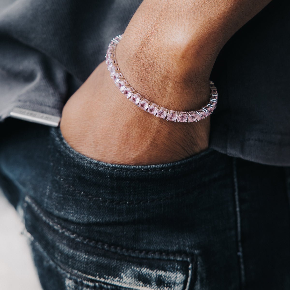 5MM TENNIS BRACELET - PINK - SANTMEZ®