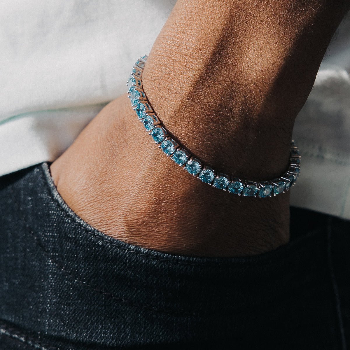 5MM TENNIS BRACELET - SKY BLUE - SANTMEZ®