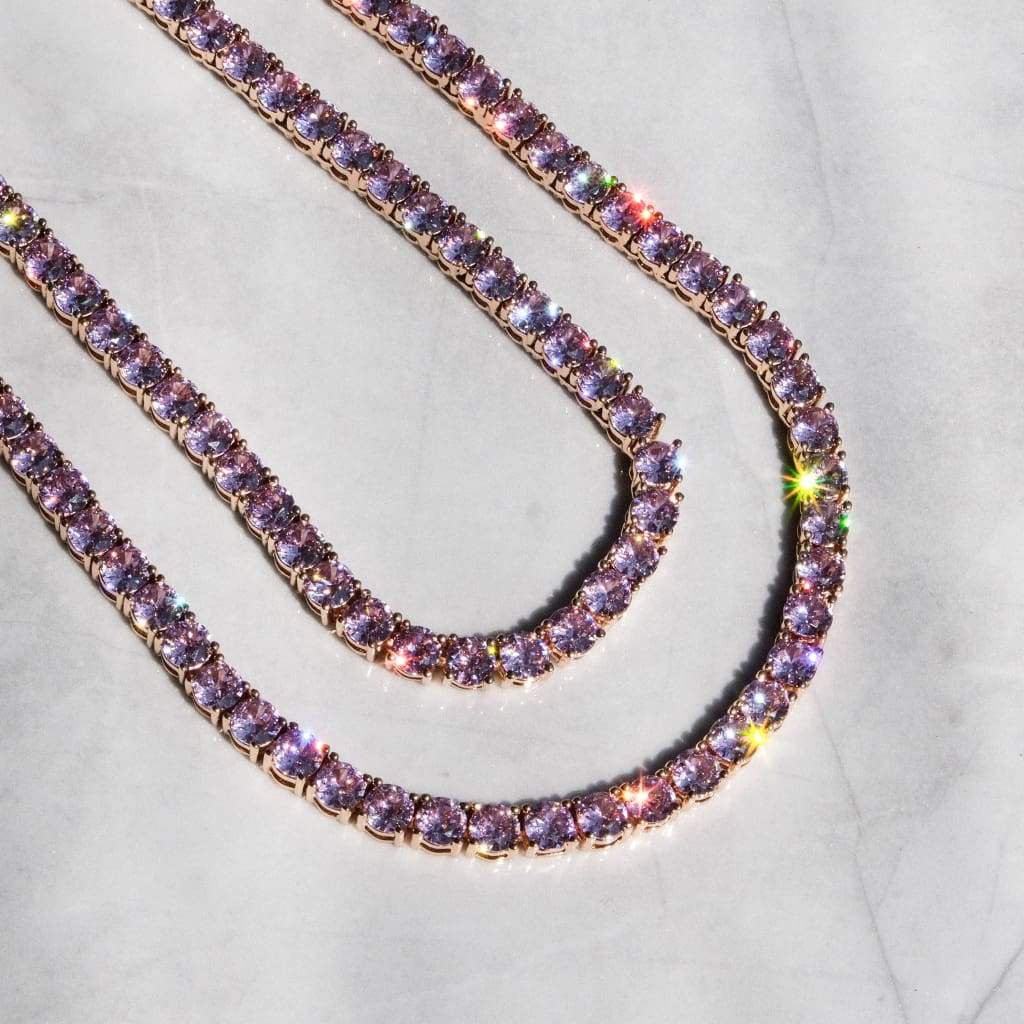 5MM TENNIS CHAIN - PINK - SANTMEZ®