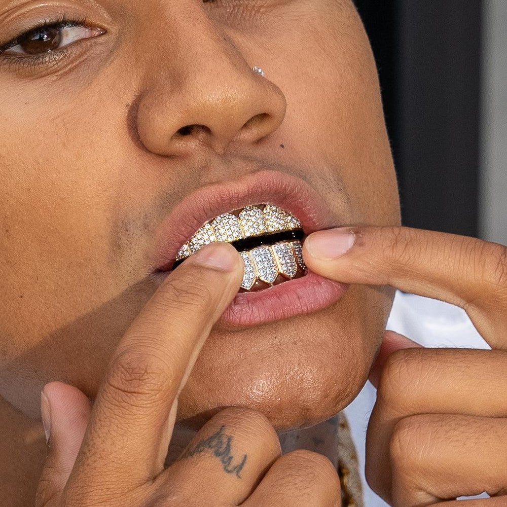 6 TOOTH STANDARD ICED GRILLZ - 18K GOLD - SANTMEZ®