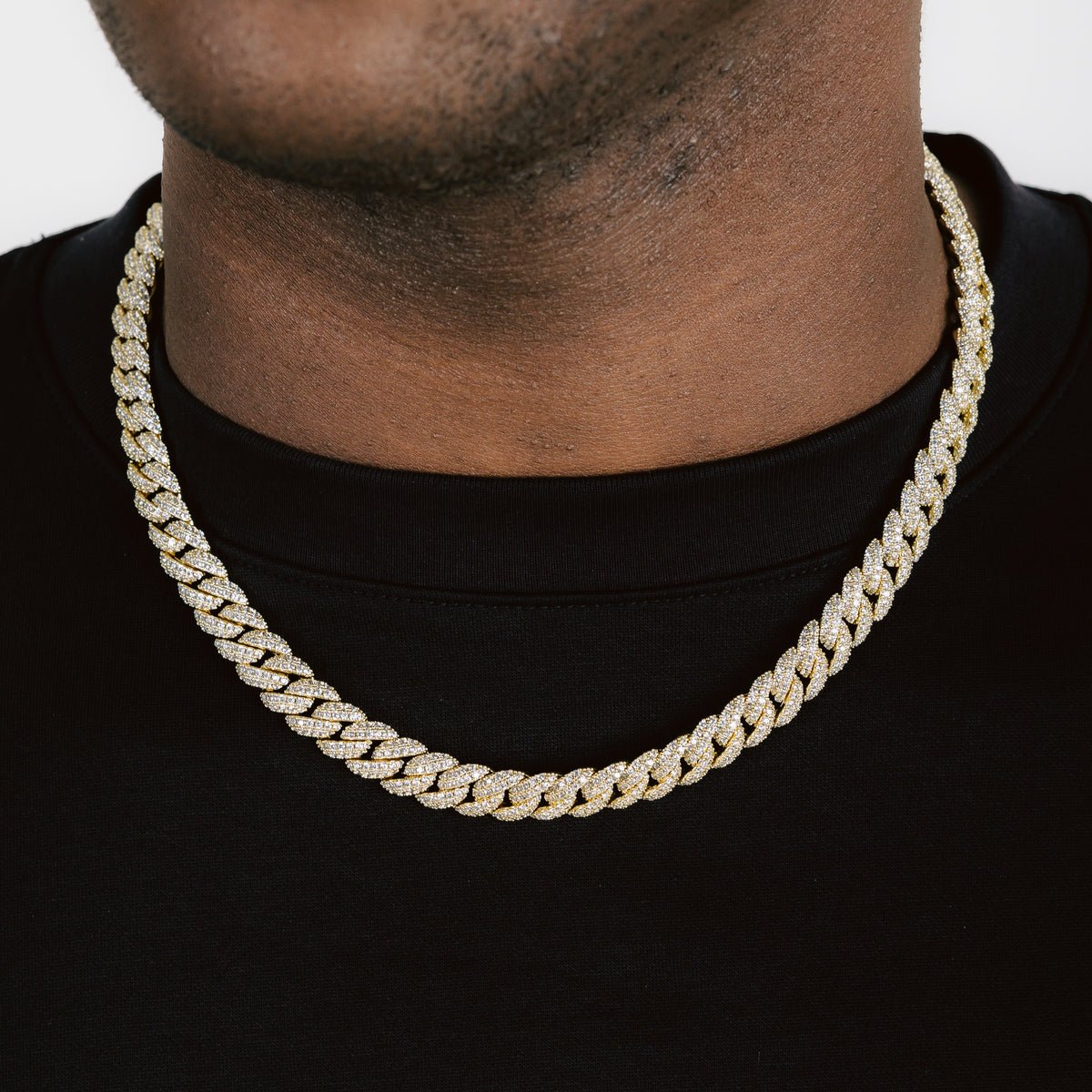 8.5MM DIAMOND CUBAN CHAIN - 18K GOLD - SANTMEZ®