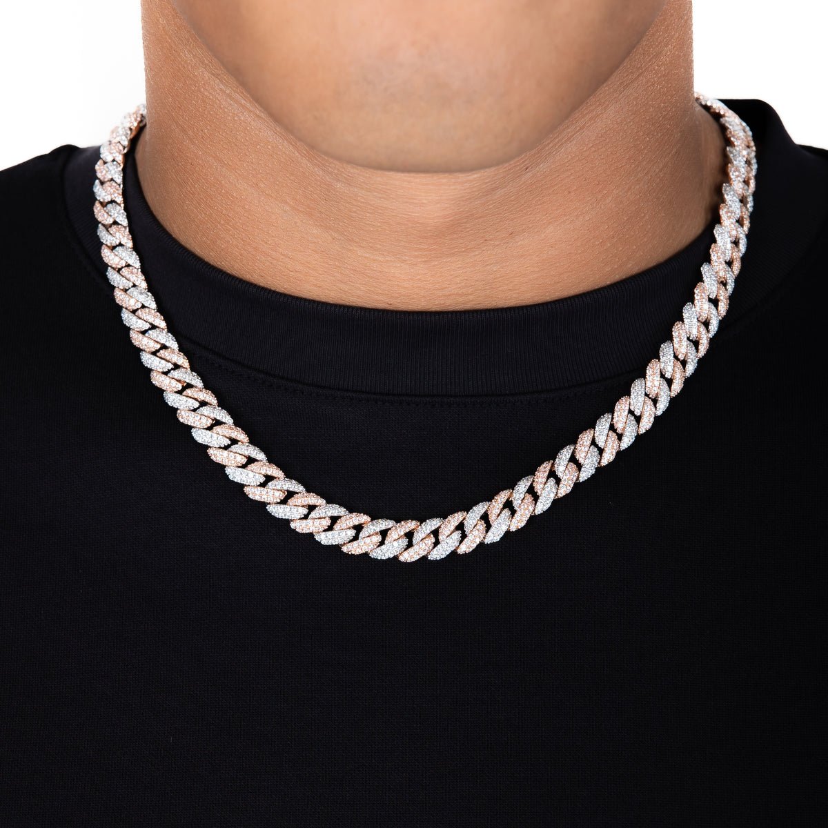 8.5MM DIAMOND CUBAN CHAIN - 2 TONE - SANTMEZ®