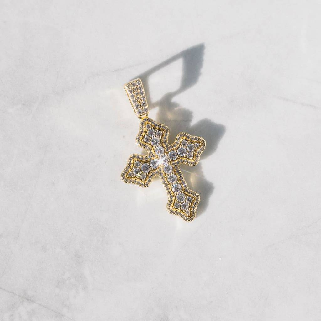 CLUSTERED MICRO CROSS PENDANT - 18K GOLD - SANTMEZ®