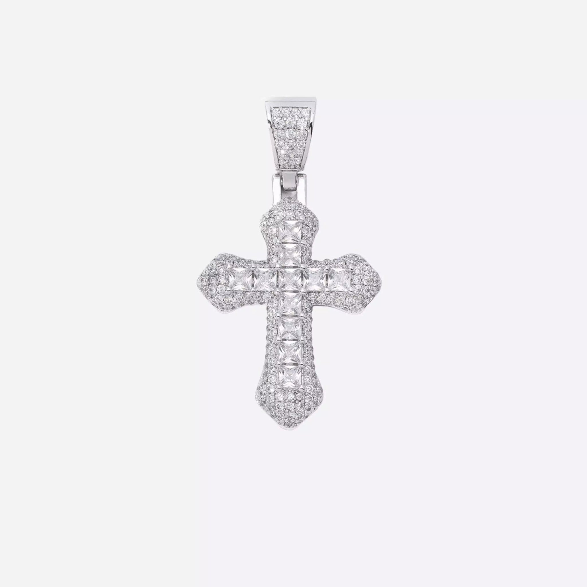 CROSS PENDANT - WHITE GOLD - SANTMEZ®