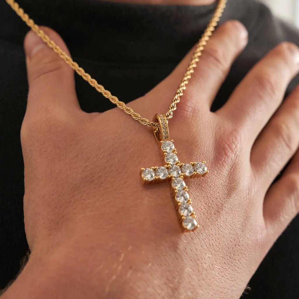 CROSS PIECE PENDANT - 18K GOLD - SANTMEZ®