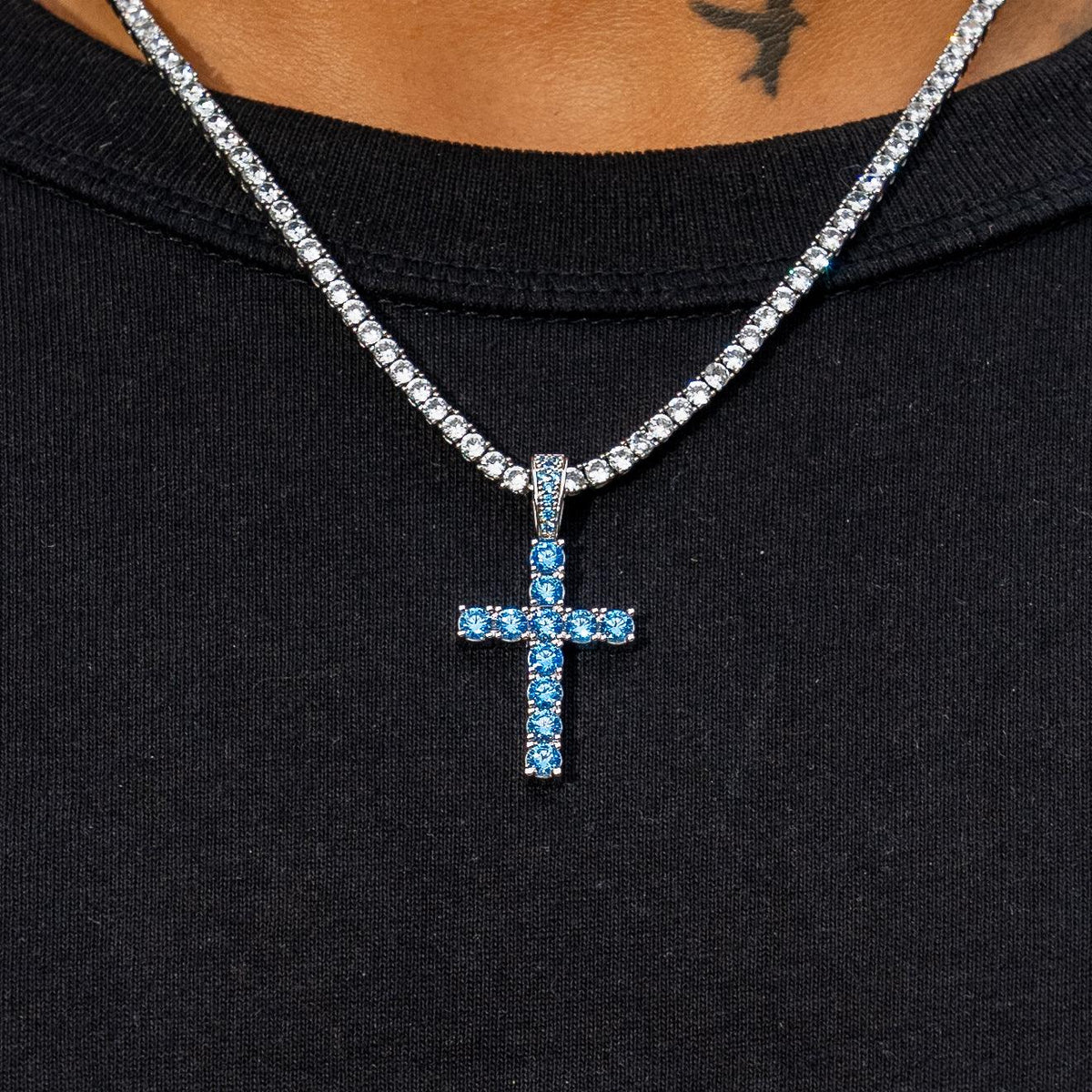 CROSS PIECE PENDANT - BLUE - SANTMEZ®