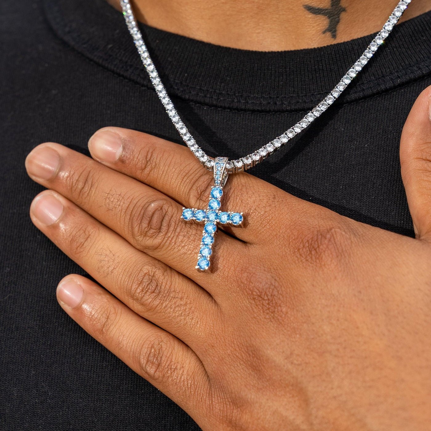 CROSS PIECE PENDANT - BLUE - SANTMEZ®