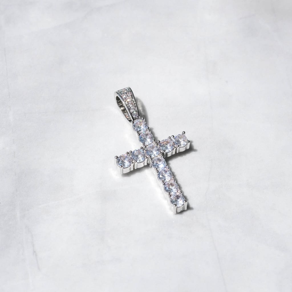 CROSS PIECE PENDANT - WHITE GOLD - SANTMEZ®