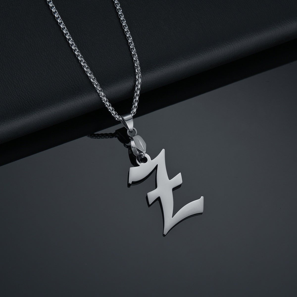 LETTER GOTHIC PENDANT - WHITE GOLD - SANTMEZ®