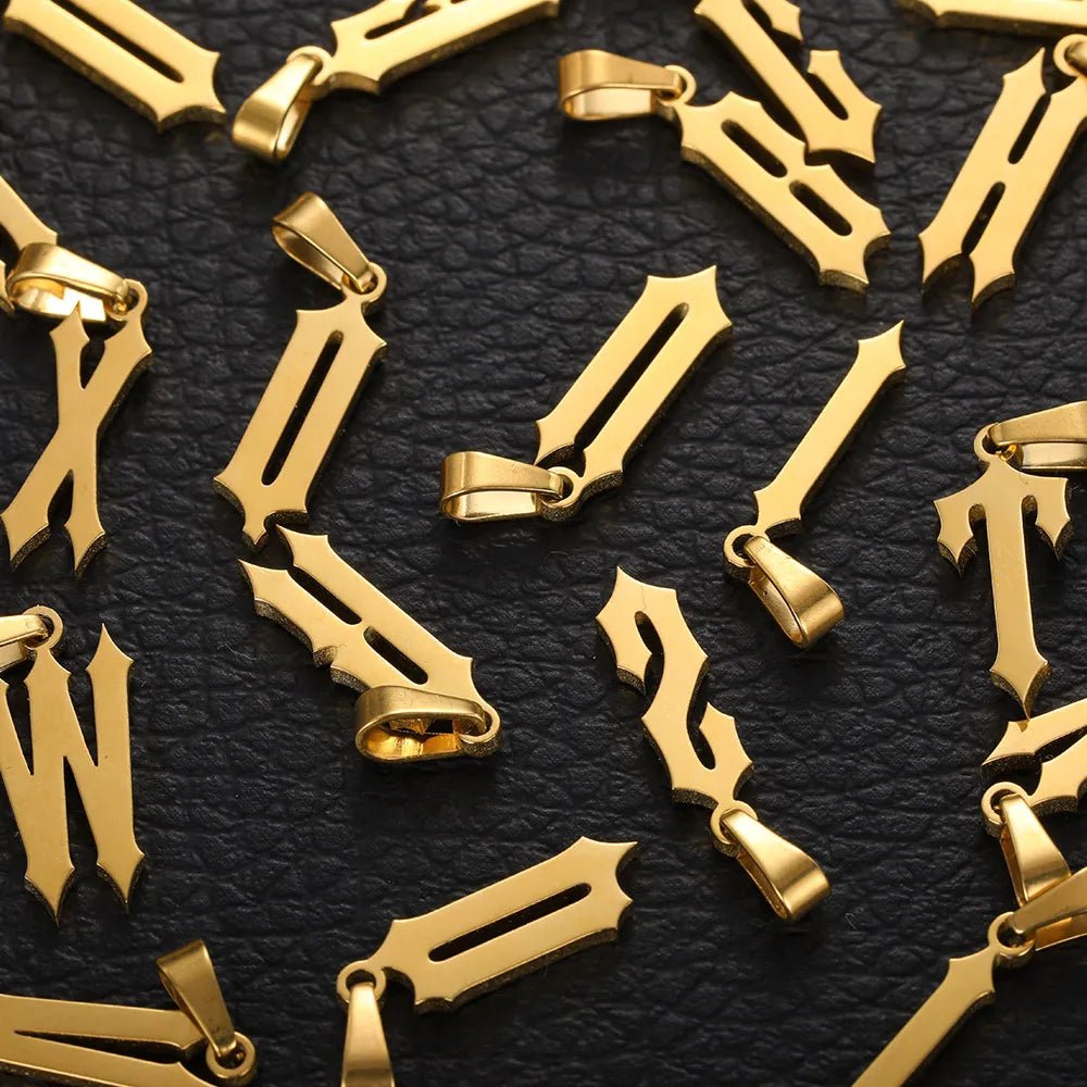 TRAP FONT LETTER PENDANT - 18K GOLD - SANTMEZ®