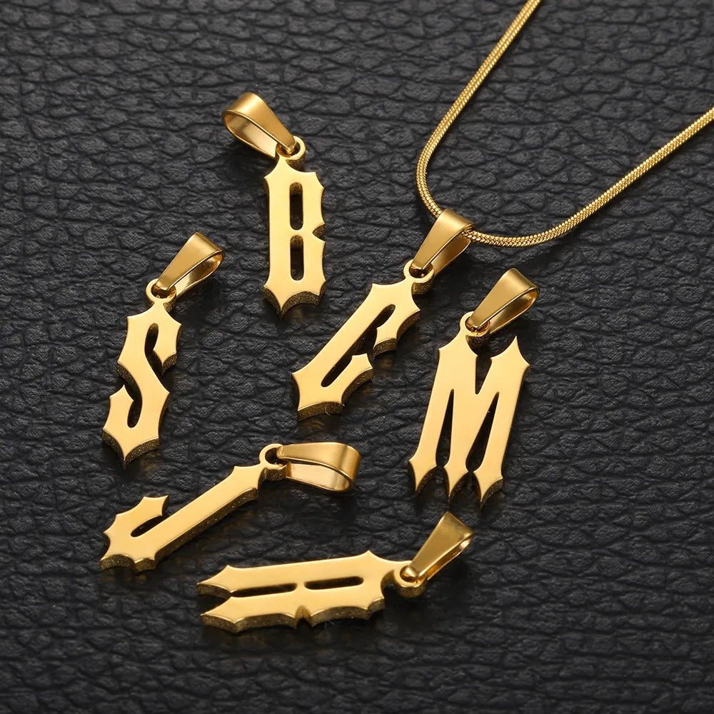 TRAP FONT LETTER PENDANT - 18K GOLD - SANTMEZ®